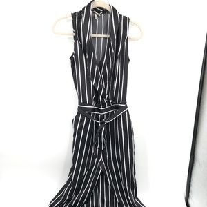 Black & White Pinstripe Jumpsuit Collar size Small